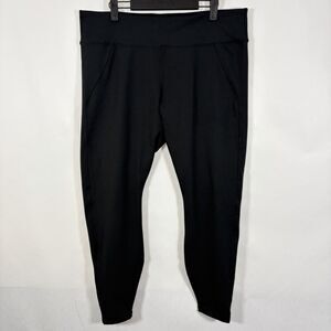 REI Co-Op Compression Pants Womens Size XL 36x28 Black Tapered Leg Stretch